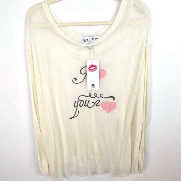 NWT Wildfox Long Sleeve Graphic Thermal Sz Medium